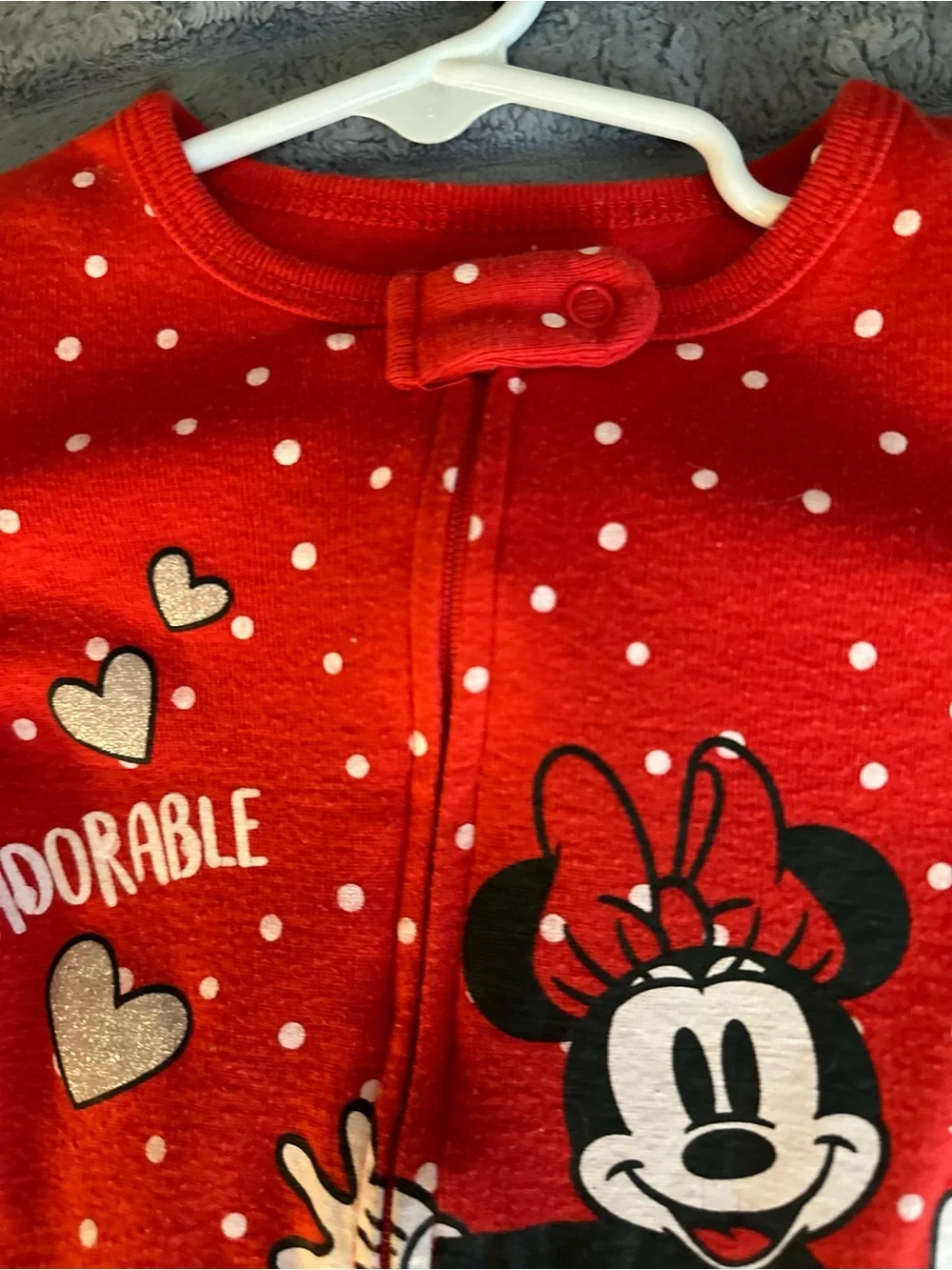 Disney Red Minnie Mouse Polka Dot Footed One-Piece